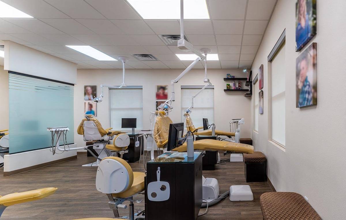 The clinical treatment area at NRH Orthodontics in North Richland Hills, TX
