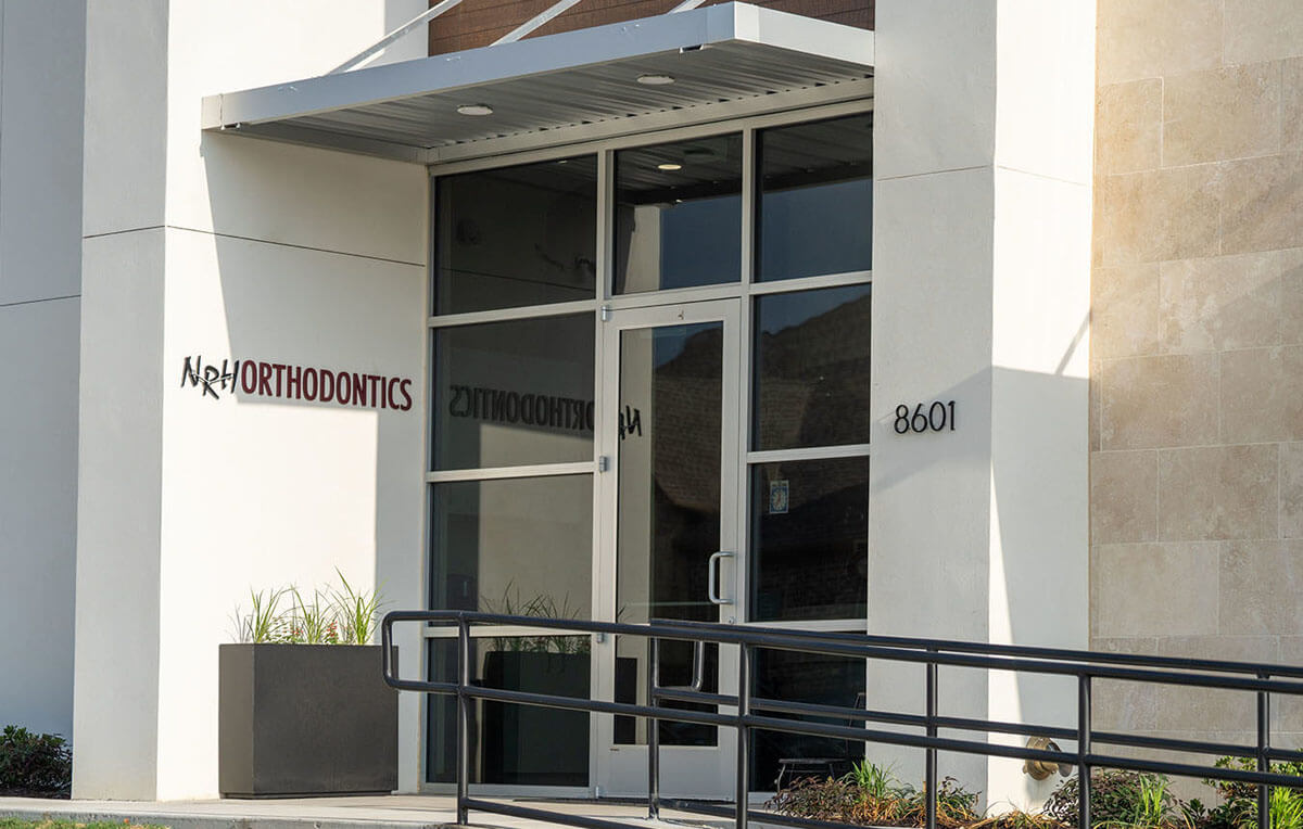 Front entrance of NRH Orthodontics in North Richland Hills, TX